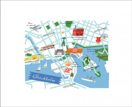 Map Stockholm by Lena Corwin