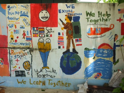 Kids paintings on Koh Phi Phi school