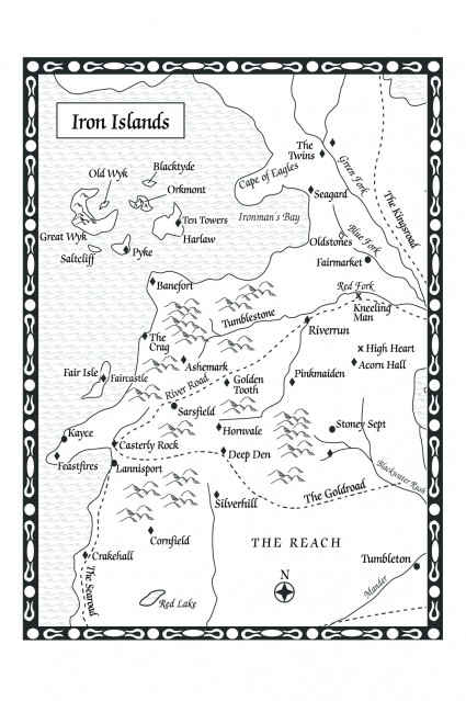 Game of Thrones: Iron Islands map (from A Feast for Crows)