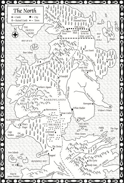 Game ofThrones: The North map (from A Feast for Crows)