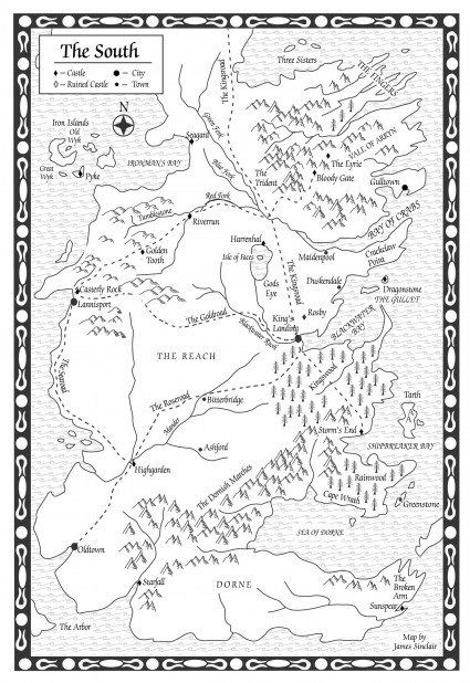 Game of Thrones: The south map (A Clash of Kings)