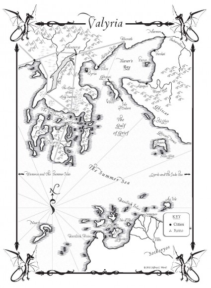 Game of Thrones: Valyria map (from A Dance with Dragons)