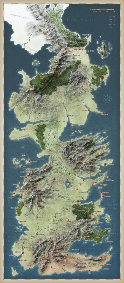 Map Game of Thrones - Westeros