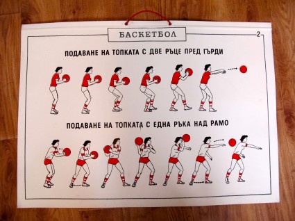 old communist sport poster - basket ball