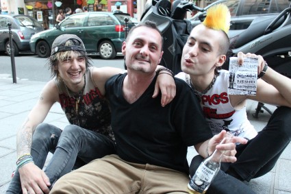 Shaun with new punk friends