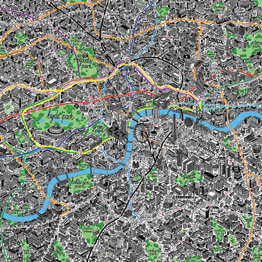 Hand drawn map of London by Jenni Sparks