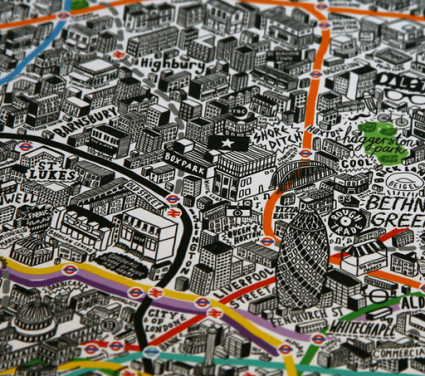 Hand drawn map of London by Jenni Sparks