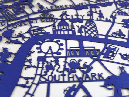 London Blue Paper Cut by Famille Summerbelle