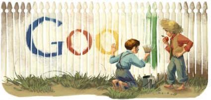 Mark Twain's 176th Birthday doodle