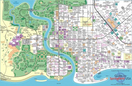 Map Springfield from The Simpsons